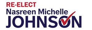 Re-elect Nasreen Michelle Johnson logo